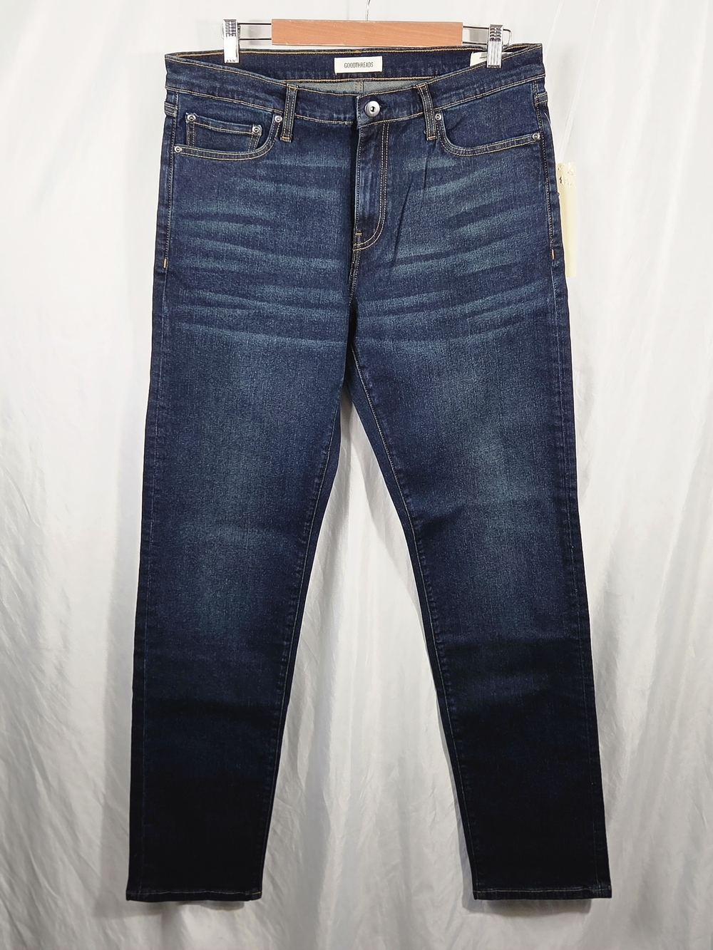 Goodthreads Men's Dark Wash Denim Straight Jean Size 36 W x 34 L